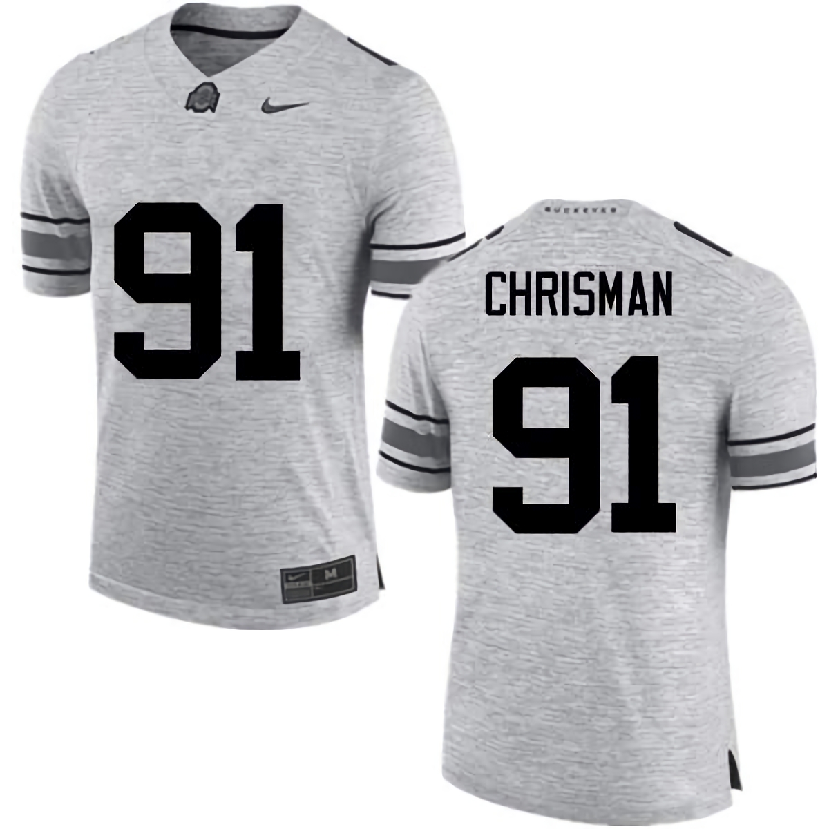 Drue Chrisman Ohio State Buckeyes Men's NCAA #91 Nike Gray College Stitched Football Jersey KKA2756HF